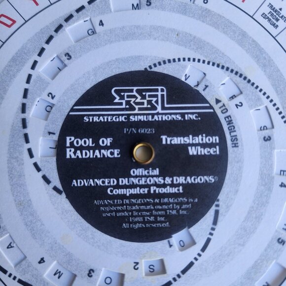 VINTAGE Advanced Dungeons & Dragons MANUALS Pool of Radiance Translation Wheel - Picture 5 of 10